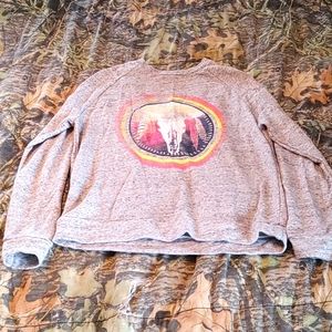 Heather gray aztec style sweatshirt